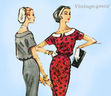 1950s Vintage McCall's Sewing Pattern 4468 Uncut Misses Street Dress Sz 36 Bust