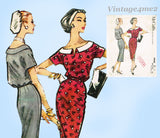 1950s Vintage McCall's Sewing Pattern 4468 Uncut Misses Street Dress Sz 36 Bust