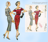 1950s Vintage McCall's Sewing Pattern 4468 Uncut Misses Street Dress Sz 36 Bust