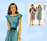 1940s Vintage McCall Sewing Pattern 6678 Post WWII Day Dress Uncut 31 Bust