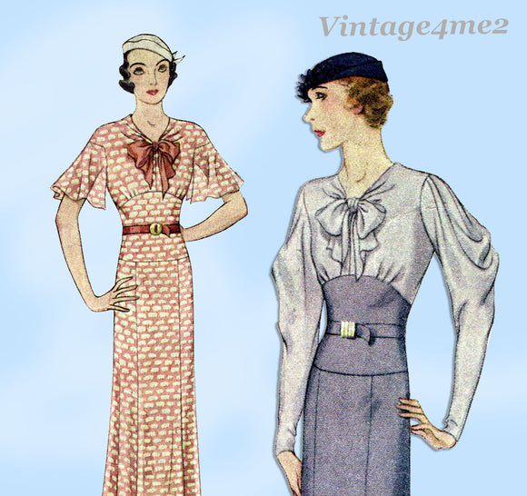 McCall 7249: 1930s Gorgeous Misses Dress Size 38 Bust Vintage Sewing Pattern