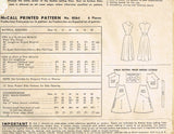 1950s Vintage McCall's Sewing Pattern 8064 Uncut Bias Afternoon Dress Sz 36 B