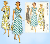 1950s Vintage McCall's Sewing Pattern 8064 Uncut Bias Afternoon Dress Sz 36 B