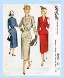 1950s Vintage McCall Sewing Pattern 8293 Dressy Ladies Slender Suit Sz 34 Bust