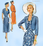 1950s Vintage McCall's Sewing Pattern 8516 Uncut Afternoon Dress w Jacket Sz 36