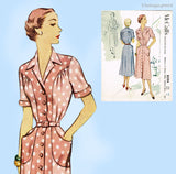 1940s Vintage McCall Sewing Pattern 8594 Uncut Misses Street Dress Sz 36 Bust