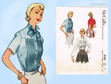 1950s Vintage McCall Sewing Pattern 8782 Stunning Uncut Misses Blouse Sz 36 Bust