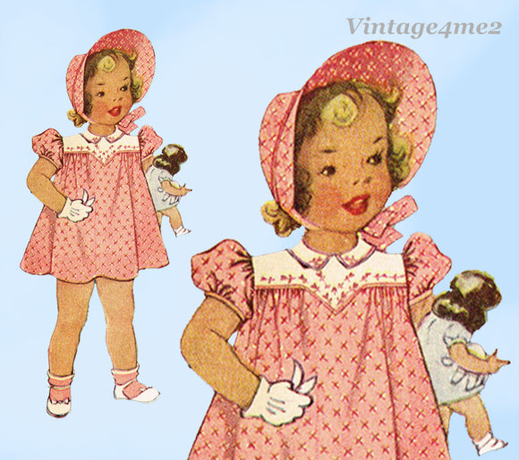 McCall 6402: 1920s Uncut Little Girls Eton Dress Size 10 Vintage