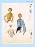 1950s Vintage McCall Sewing Pattern 8804 Stunning Uncut Misses Blouse Sz 36 Bust