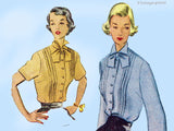 1950s Vintage McCall Sewing Pattern 8804 Stunning Uncut Misses Blouse Sz 36 Bust