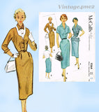 McCall 9364: 1950s Uncut Misses Street Dress Sz 36 B Vintage Sewing Pattern