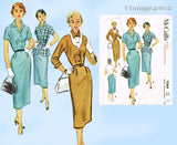 McCall 9364: 1950s Uncut Misses Street Dress Sz 36 B Vintage Sewing Pattern