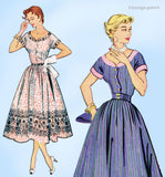 1950s Vintage McCall's Sewing Pattern 9607 Bordered Print  Dress Sz 32 Bust