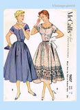 1950s Vintage McCall's Sewing Pattern 9607 Bordered Print  Dress Sz 32 Bust