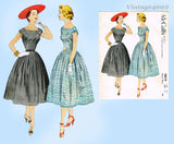 McCall 9819: 1950s Charming Misses Street Dress Size 32 B Vintage Sewing Pattern