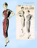 New York 730: 1950s Uncut Misses Designer Dress Sz 36 B Vintage Sewing Pattern