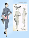 New York 1038: 1950s Uncut Misses Designer Dress Sz 34 B Vintage Sewing Pattern