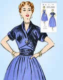 1950s Vintage New York Sewing Pattern 111 Misses Designer Cocktail Dress Sz 32 B