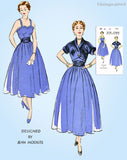 1950s Vintage New York Sewing Pattern 111 Misses Designer Cocktail Dress Sz 32 B