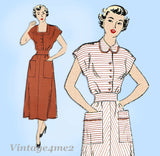 New York 659: 1940s Uncut Misses House Dress Sz 32 Bust Vintage Sewing Pattern