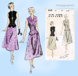 New York 668: 1950s Uncut Misses Skirt & Vest Sz 32 B Vintage Sewing Pattern