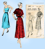 New York 687: 1950s Uncut Misses Sun Dress Sz 32 B Vintage Sewing Pattern