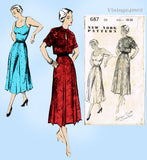 New York 687: 1950s Uncut Misses Sun Dress Sz 36 B Vintage Sewing Pattern