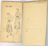 New York 687: 1950s Uncut Misses Sun Dress Sz 36 B Vintage Sewing Pattern