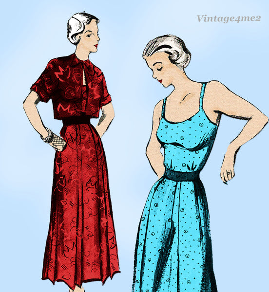 New York 687: 1950s Uncut Misses Sun Dress Sz 36 B Vintage Sewing Pattern