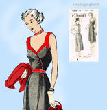 New York 689: 1950s Uncut Misses Cocktail Dress Sz 36 B Vintage Sewing Pattern