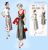 New York 689: 1950s Uncut Misses Cocktail Dress Sz 34 B Vintage Sewing Pattern