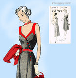 New York 689: 1950s Uncut Misses Cocktail Dress Sz 34 B Vintage Sewing Pattern