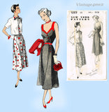 New York 689: 1950s Uncut Misses Cocktail Dress Sz 36 B Vintage Sewing Pattern