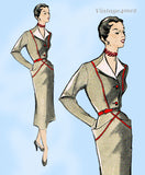 New York 764: 1950s Uncut Misses Designer Dress Sz 36 B Vintage Sewing Pattern