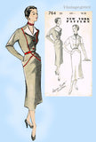 New York 764: 1950s Uncut Misses Designer Dress Sz 36 B Vintage Sewing Pattern