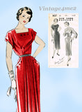 New York 807: 1950s Uncut Misses Designer Dress Sz 32 B Vintage Sewing Pattern