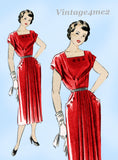 New York 807: 1950s Uncut Misses Designer Dress Sz 32 B Vintage Sewing Pattern