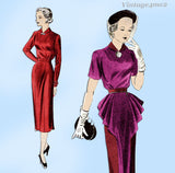 New York 854: 1950s Uncut Designer Cocktail Dress Sz 34 B Vintage Sewing Pattern