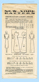 New York 1020: 1930s Stunning Uncut Dress or Gown 40 B Vintage Sewing Pattern