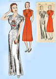 New York 1020: 1930s Stunning Uncut Dress or Gown 40 B Vintage Sewing Pattern