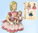 1950s Vintage Simplicity Sewing Pattern 1745 Baby Girls Dress with Matching Doll