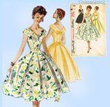 Simplicity 1119: 1950s Uncut Misses Sleeveless Party Dress 30 B Vintage Sewing Pattern