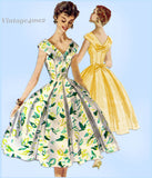 Simplicity 1119: 1950s Uncut Misses Sleeveless Party Dress 30 B Vintage Sewing Pattern