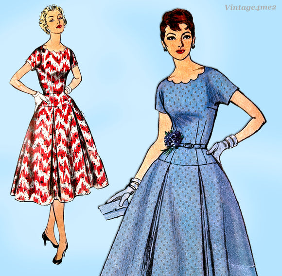 1950s Vintage Simplicity Sewing Pattern 1095 Uncut Plus Size Ladies Dress Sz 41 Bust