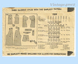 Simplicity 1189: 1930s Misses Lounging Pajamas & Jacket 36 B VTG Sewing Pattern