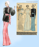 Simplicity 1189: 1930s Misses Lounging Pajamas & Jacket 36 B VTG Sewing Pattern