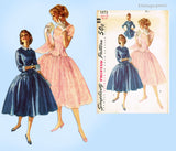 1950s Vintage Simplicity Sewing Pattern 1373 Uncut Misses Cocktail Dress Sz 31 B