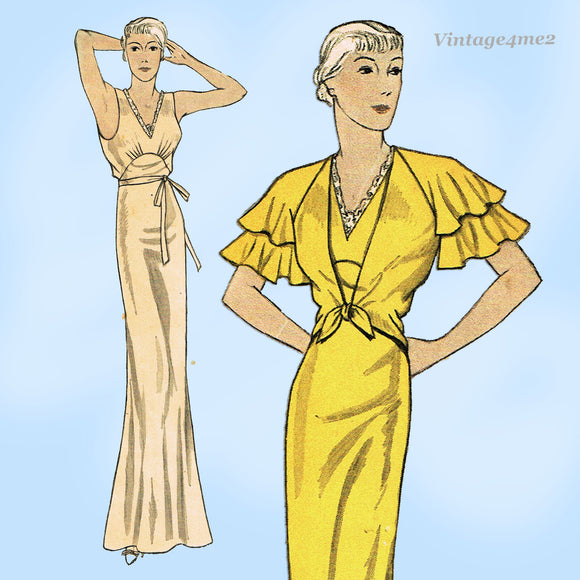 Simplicity 1407: 1930s Uncut Plus Size Bias Nightgown 40B Vintage Sewing Pattern