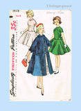 1950s Vintage Simplicity Sewing Pattern 1478 Little Girls Dress & Coat Sz 8