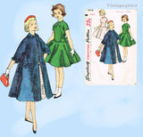 1950s Vintage Simplicity Sewing Pattern 1478 Little Girls Dress & Coat Sz 8